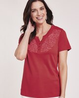 Puff Print Knit Henley thumbnail number 2