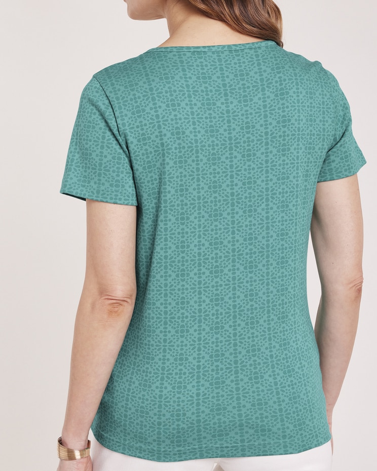 Tonal Print Knit Tee image number 2