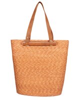 Daydreamer - Wheat Straw Tote With Leather Handles thumbnail number 1