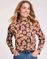 Essential Knit Patterned Mock Top thumbnail number 2