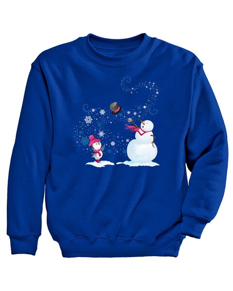 Windy Snowman Graphic Sweatshirt