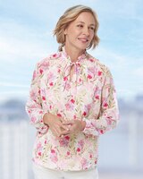 Feminine Floral Ruffle-Neck Popover thumbnail number 4