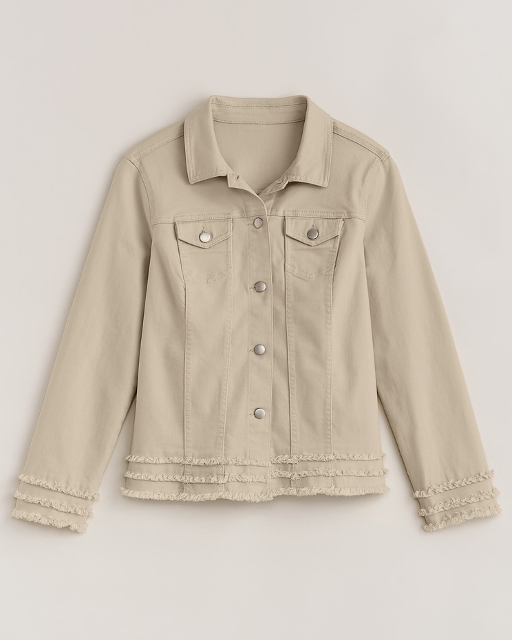 Denimease Frayed Hem Jacket image number 4
