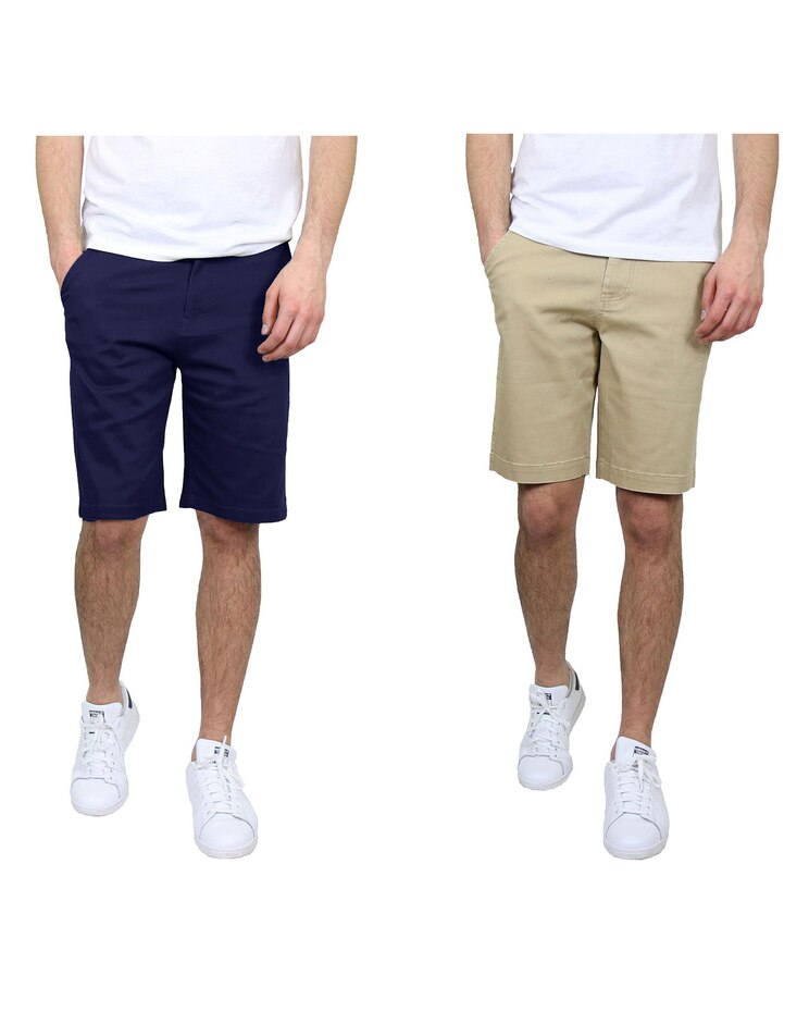 Men's 5-Pocket Flat-Front Slim-Fit Stretch Chino Shorts-2 Pack image number 1