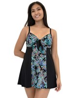 Fit 4 Ur Thighs Whimsical Blocked Vintage Tie Front Dress thumbnail number 1