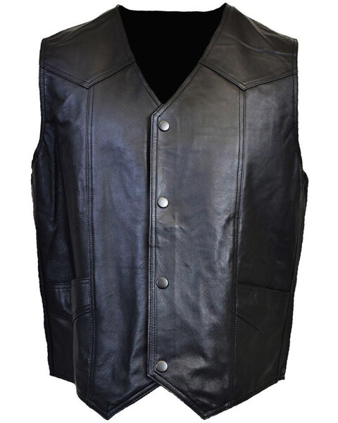 Victory Snap Front Genuine Leather Vest