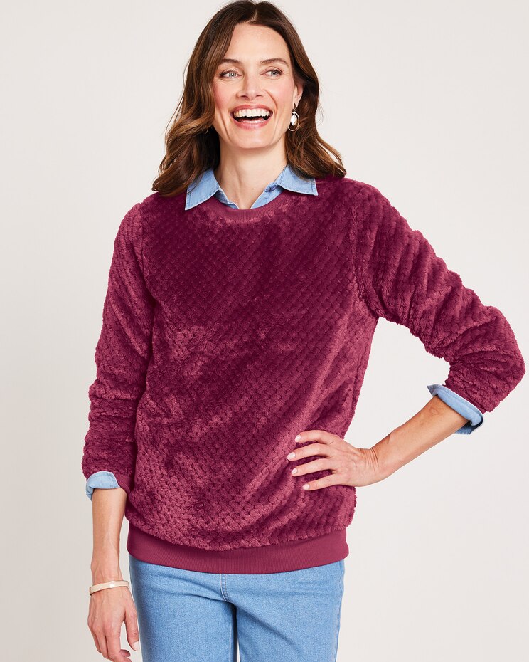 Cozy Textured Fleece Top image number 1