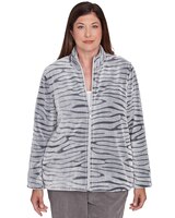 Alfred Dunner® Copenhagen Fuzzy Sculpted Zebra Animal Jacket thumbnail number 1