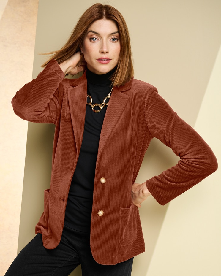 Knit Cord Blazer image number 1