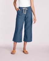 DenimLite Drawstring Wide Leg Pants thumbnail number 1