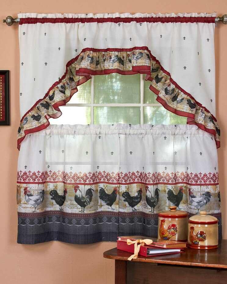 Printed Tier and Swag Window Curtain Set image number 1