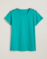 Essential Knit Dolman Button Trim Top thumbnail number 1