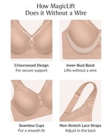 Glamorise Full Figure Plus Size MagicLift Seamless Everyday Bra Wirefree thumbnail number 5