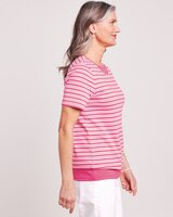 Essential Knit Striped Layered Look Top thumbnail number 2