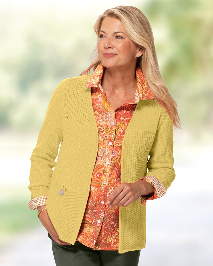 Bayside Cotton Mixed-Stitch Cardigan image number 1