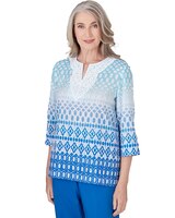 Alfred Dunner® Neptune Beach Ombre Diamond Print Tunic thumbnail number 3