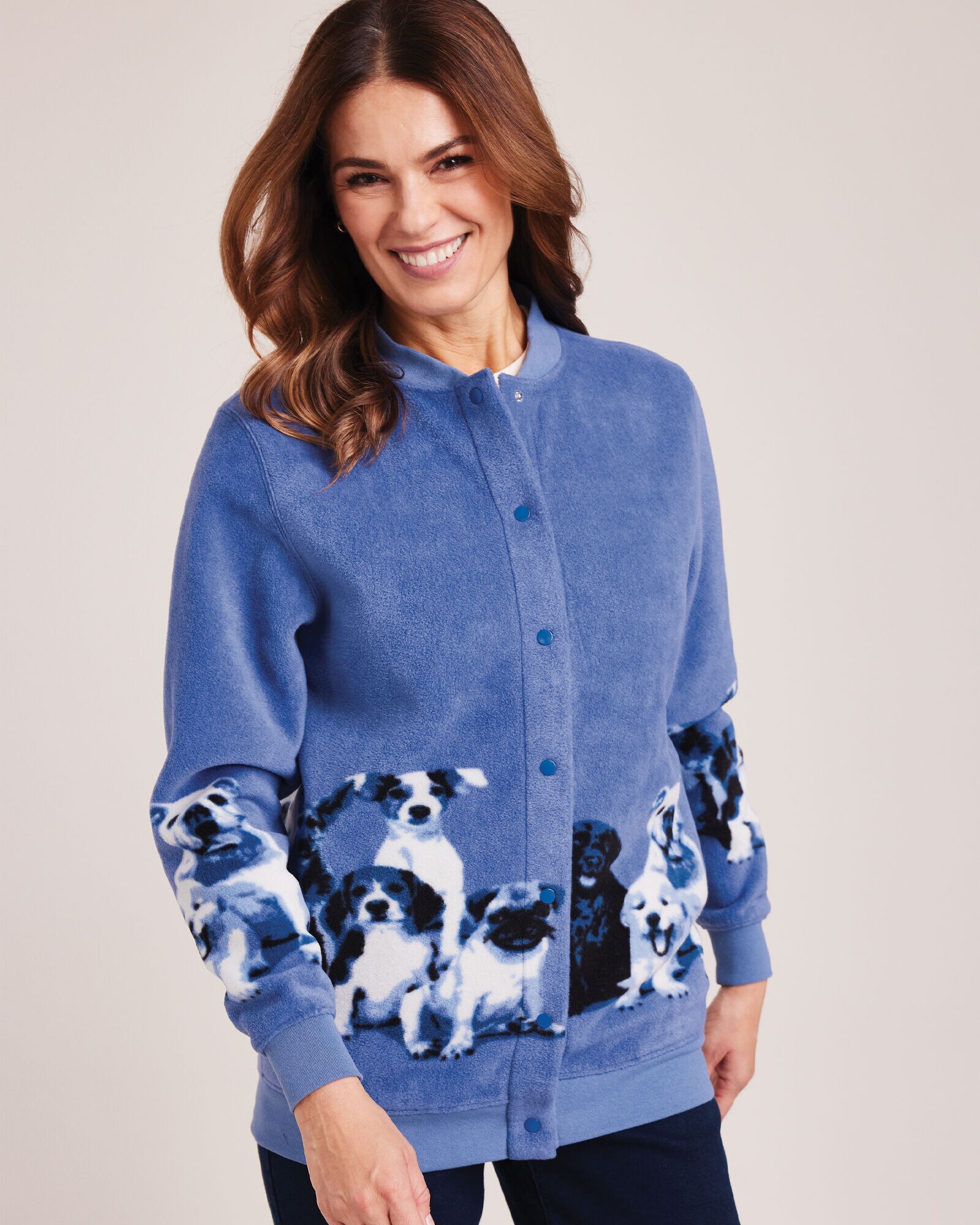 Scandia Fleece Print Snap Jacket Blair