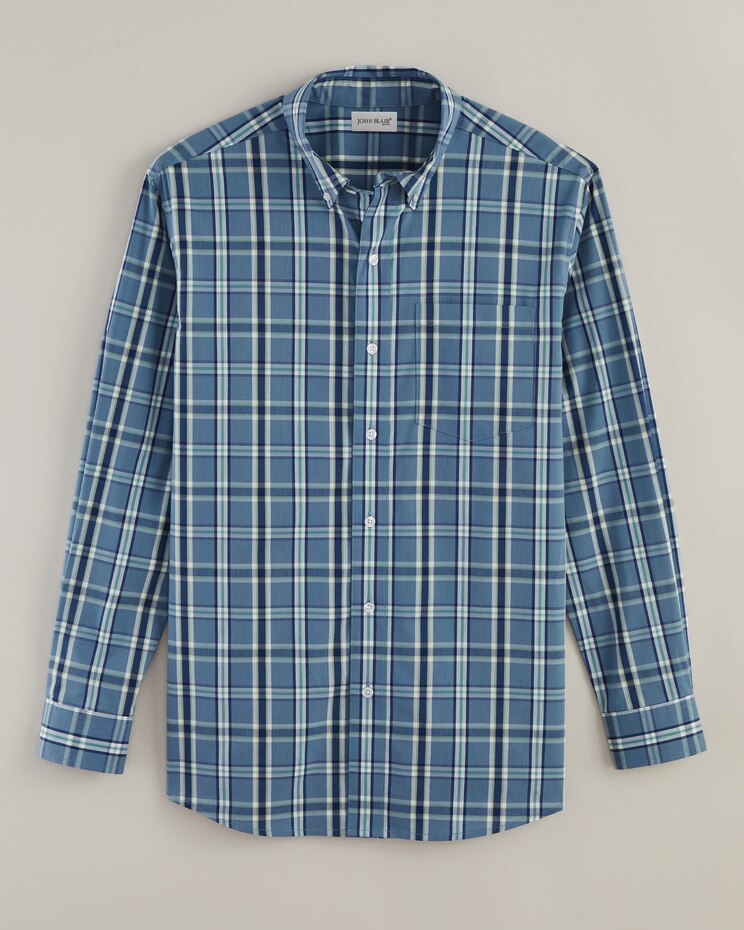 JohnBlairFlex Long-Sleeve Woven Plaid Shirt image number 1