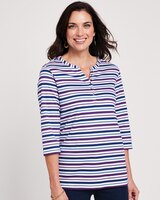 Essential Knit Three Quarter Sleeve Henley thumbnail number 1