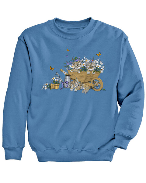 Floral Wheelbarrow Graphic Sweatshirt