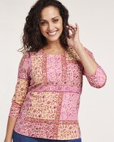 Three-Quarter Sleeve Patchwork Tee thumbnail number 1