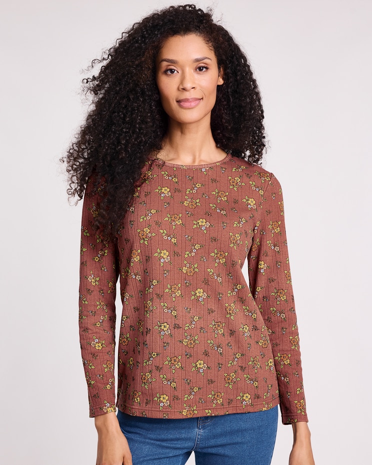 Long Sleeve Pointelle Top image number 2