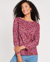 Print Essential Knit Pintuck Top thumbnail number 1