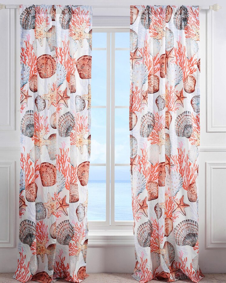 Beach Days Panel Pair with Tie Backs image number 1