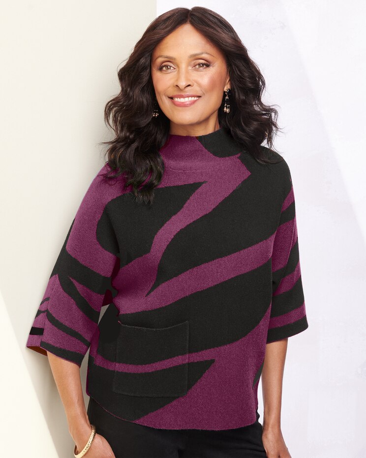 Jacquard Swing Pullover Sweater image number 1