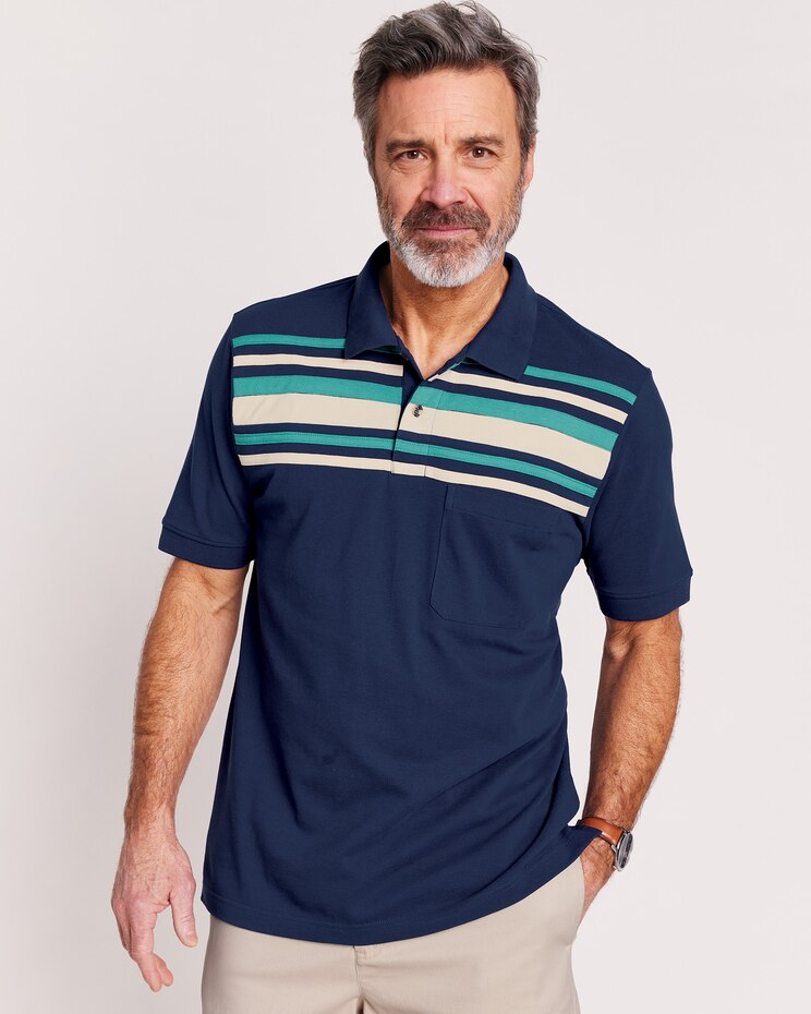 John Blair® Chest-Stripe Polo image number 1