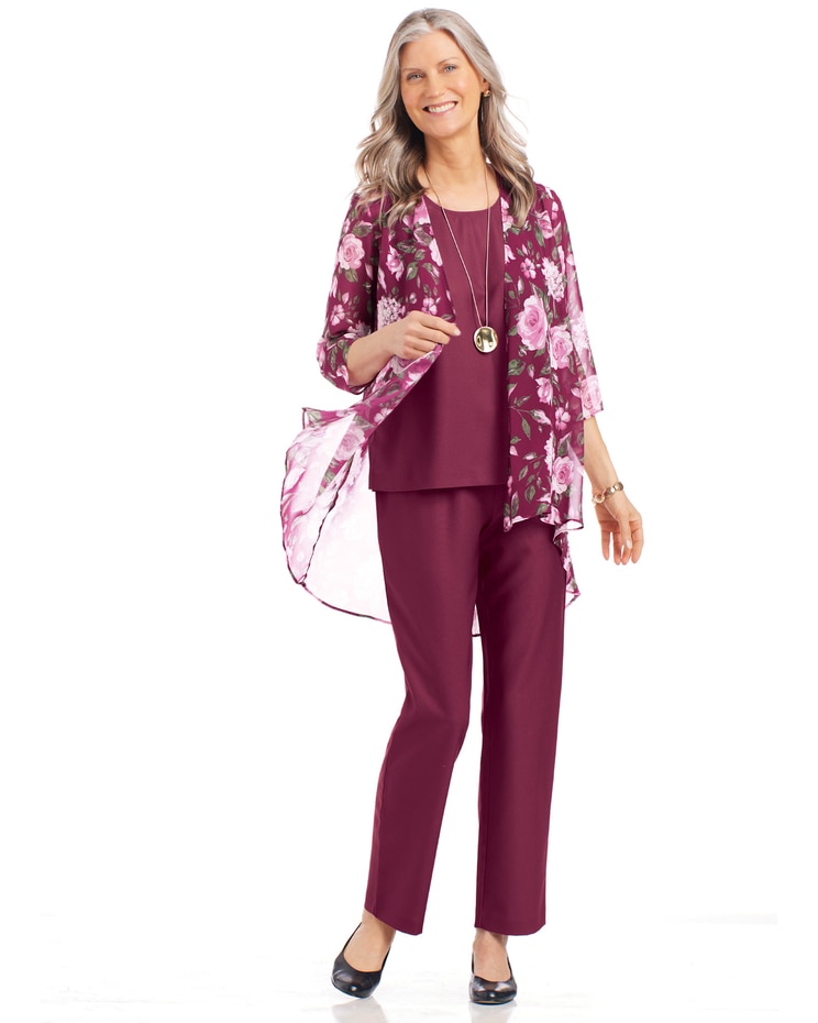 Three-Piece Duster Pants Set image number 1