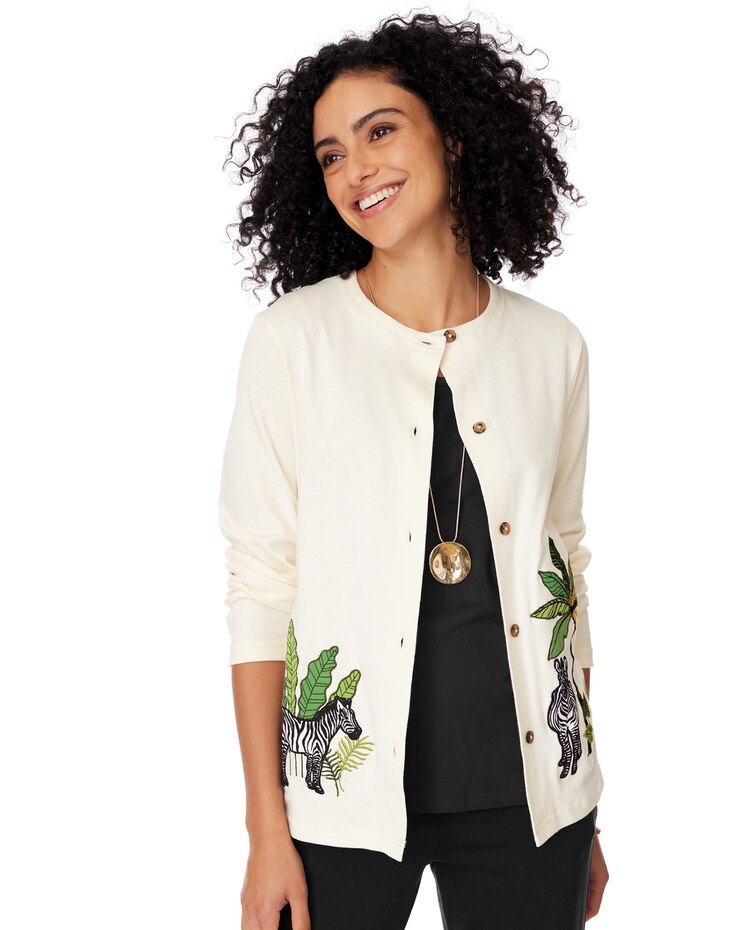 Novelty Embroidered Cardigan image number 1