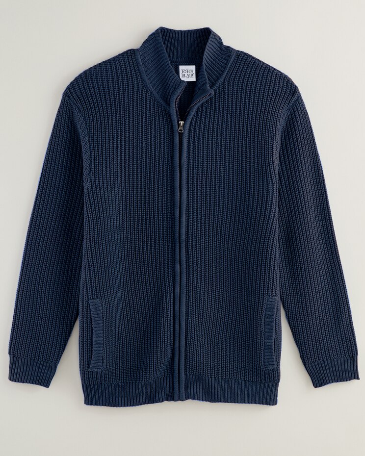 John Blair® Shaker Stitch Zip-Front Cardigan image number 4