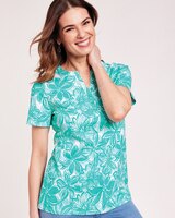 Short Sleeve Knit Henley thumbnail number 1