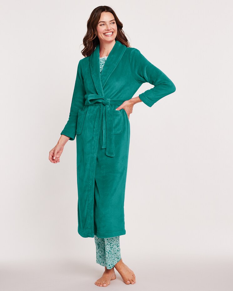 Cozy Knit Plush Tie Robe image number 4