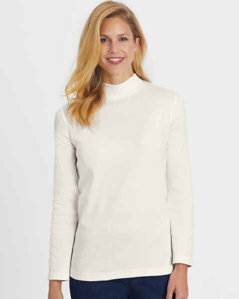 Essential Knit Long Sleeve Mock Top
