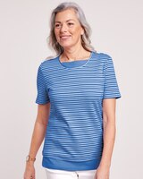 Essential Knit Striped Layered Look Top thumbnail number 1