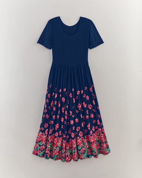 Border Print Challis Dress