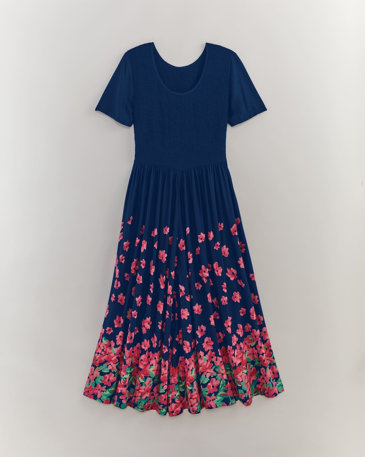 Border Print Challis Dress image number 1