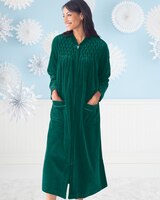 Velour Smocked Robe thumbnail number 1