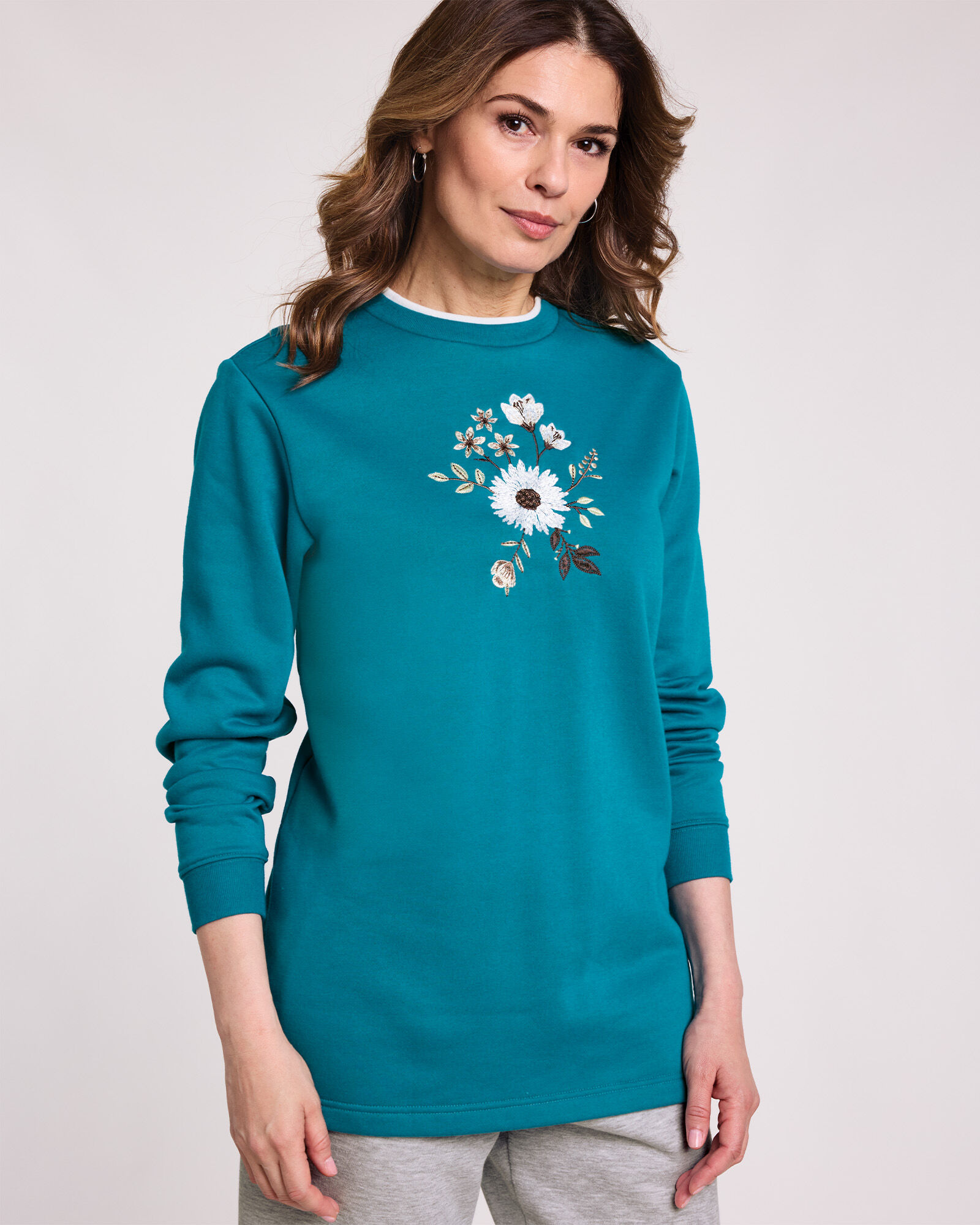 Better Than Basic Embroidered Tunic Sweatshirt Blair