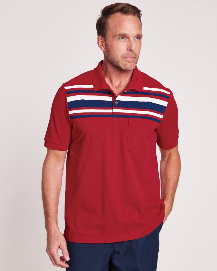 John Blair® Chest-Stripe Polo image number 1
