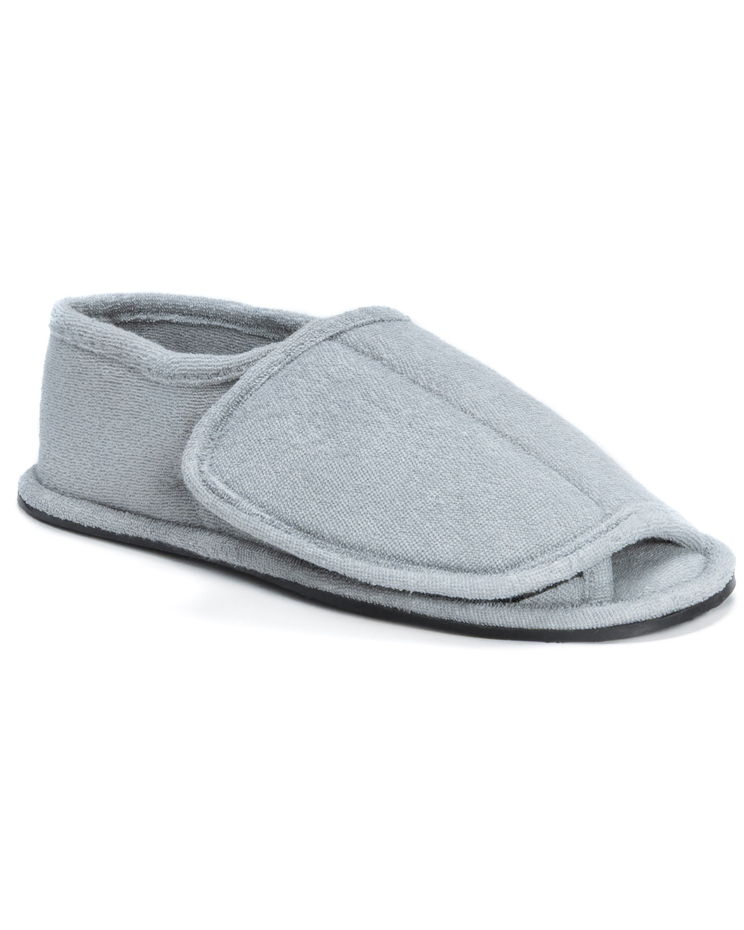 MUK LUKS® Men's Terry Open-Toe Velcro Slippers image number 1