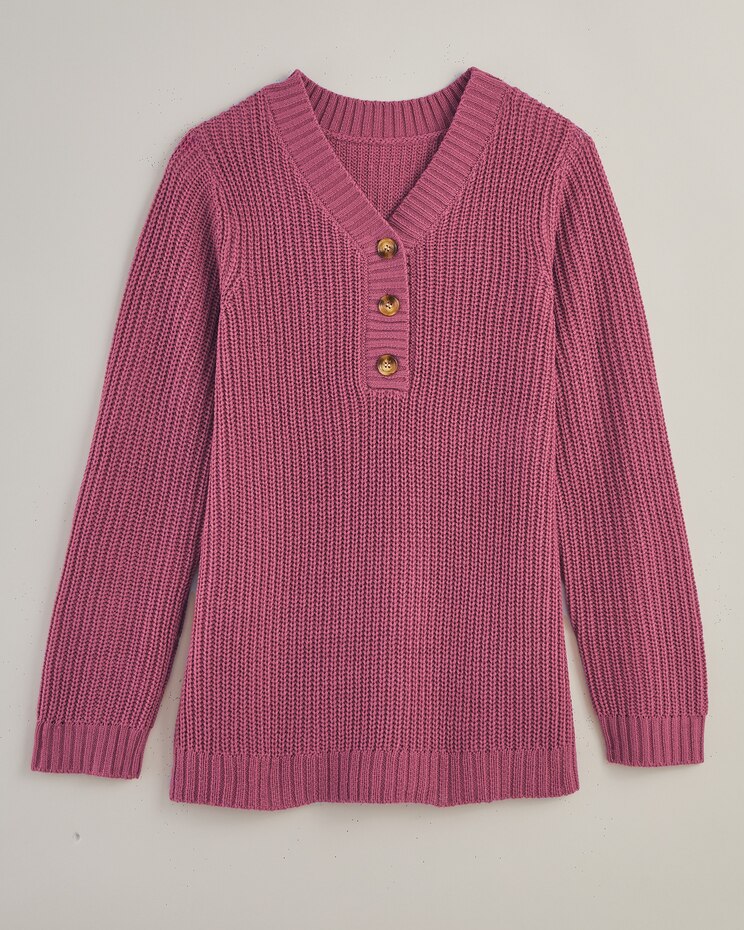 Shaker Henley Sweater image number 4