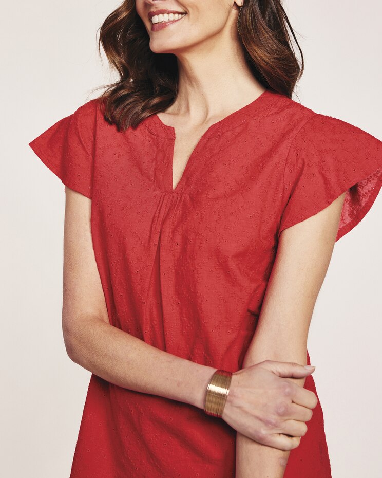Short Sleeve Eyelet Top image number 4