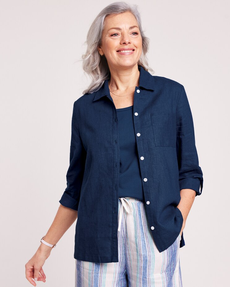 Linen Blend Big Shirt image number 1