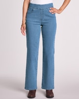 DenimEase™ Flat Waist Wide Leg Jeans thumbnail number 1