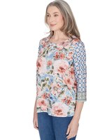 Alfred Dunner® Coming Up Roses Ombre Medallion Top thumbnail number 4