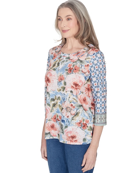 Alfred Dunner® Coming Up Roses Ombre Medallion Top