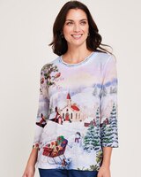 Alfred Dunner® Holiday Print Tees thumbnail number 1
